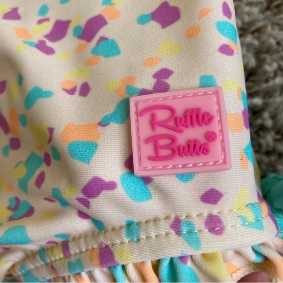 Ruffle Butts Confetti / Polka Dot One Piece Rash Guard Swimsuit Budle Sz 6-12 mo - Picture 8 of 16